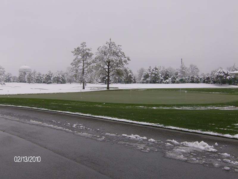Snow on Augusta National